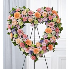 Always Remember Floral Heart Tribute- Pastel