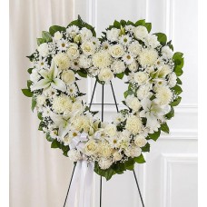Always Remember Floral Heart Tribute- White